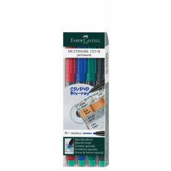 Permanentu marķieru komplekts Faber-Castell Multimark M, 1.0mm, 4gab/iep