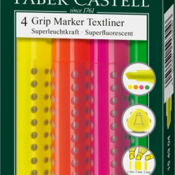 *Teksta marķieru komplekts Faber-Castell Grip, nošķelti, 4-krāsas