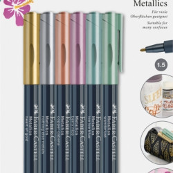 Flomāsteru komplekts 1.5 Metallics Faber-Castell 6 krāsas