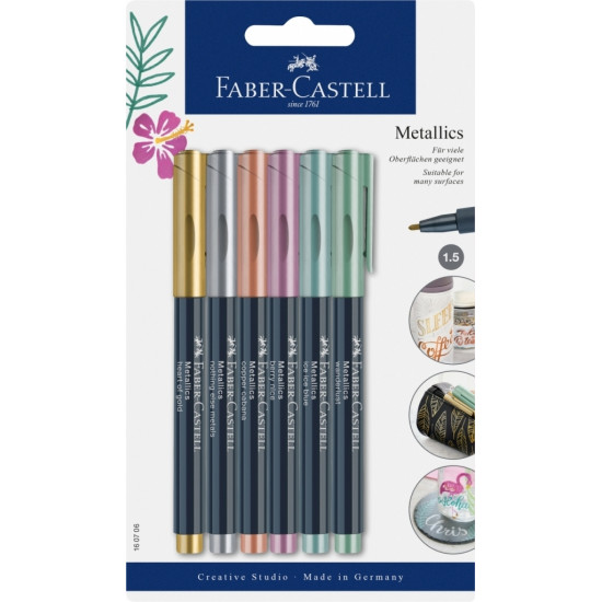 Маркеры Faber-Castell Metallics 6 цветов, металлический эффект