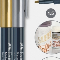 Flomāsteru komplekts Faber-Castell Metallics, 1.5mm, dekorēšanai, 2 krāsas