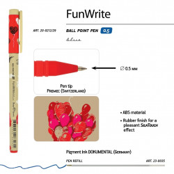 *Lodīšu pildspalva Bruno Visconti FunWrite Romantika, 0.5mm, zila