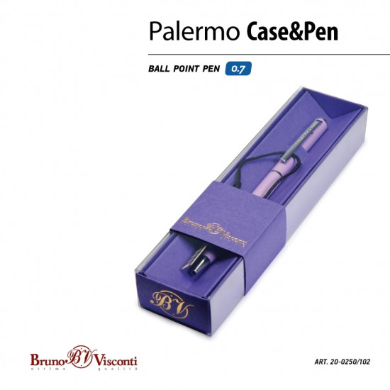 Lodīšu pildspalva Bruno Visconti Palermo, violets korpuss, pagriežama, 0.7mm, zila