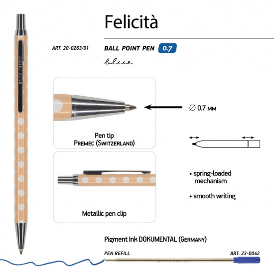 Lodīšu pildspalva Bruno Visconti Filicita Blue dream, 0.7mm, zila