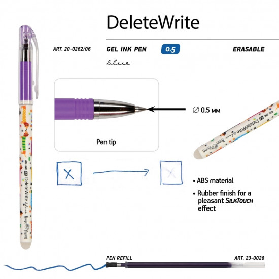 Gēla pildspalva Bruno Visconti DeleteWrite Taxi, izdzēšama, 0.5mm, zila