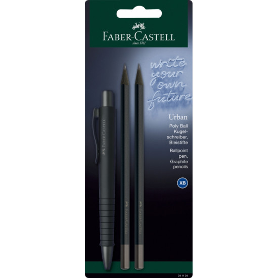 Rakstāmpiederumu komplekts Faber-Castell PolyBall Urban, melns