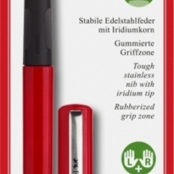 Tintes pildspalva Faber-Castell School + 6 tintes kapsulas, sarkana