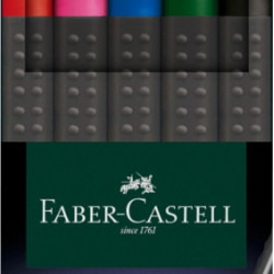 Flomāstertipa pildspalvu komplekts Faber-Castell FinePen 0.4mm, 5 krāsas