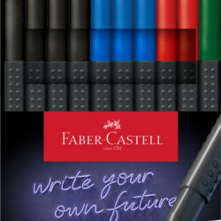 Ручки шариковые Faber-Castell FinePen 0.4 мм, 10 цветов, офисные