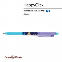 *Lodīšu pildspalva Bruno Visconti HappyClick Lācis, 0,5mm, zila