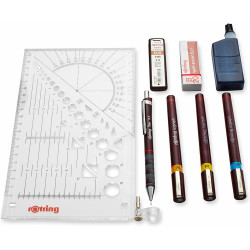 Joonestuspliiatsi komplekt Rotring Isograph College .2/.4/.6 3+3tk