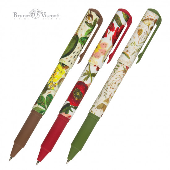 Lodīšu pildspalva futlārī Bruno Visconti DreamWrite Flora.Bloom flowers 0.7mm, zila, asorti