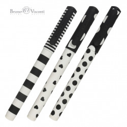 Lodīšu pildspalva futlārī Bruno Visconti DreamWrite Black&White 0.7mm, zila, asorti