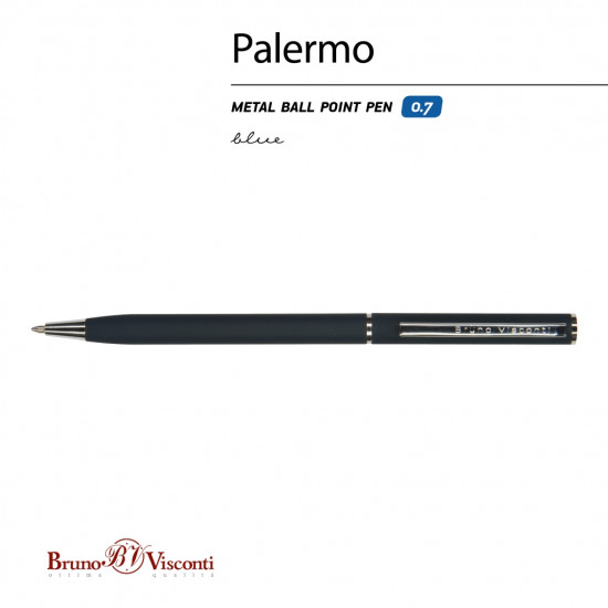 Ручка шариковая BrunoVisconti PALERMO, Soft Touch, сине-черная