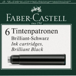 Tintes kapsulas Faber-Castell, 6gab/iep, melnas