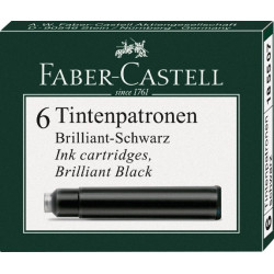 Tintes kapsulas Faber-Castell, 6gab/iep, melnas