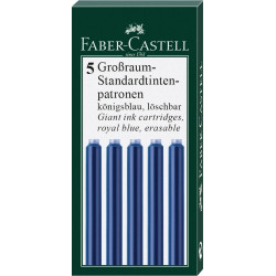 *Tintes kapsulas Faber-Castell, izdzēšamas, 5gab/iep, zilas