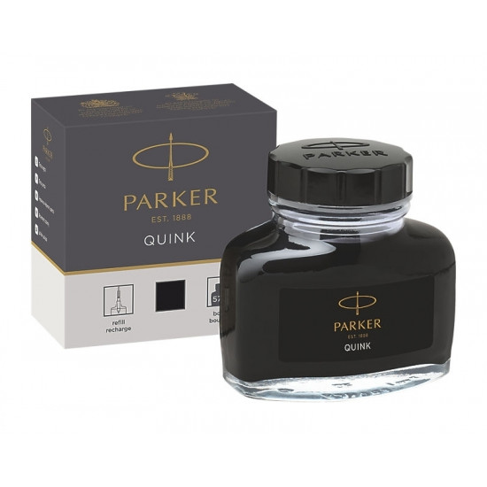 Tinte Parker Quink 57ml, stikla pudelīte, melna