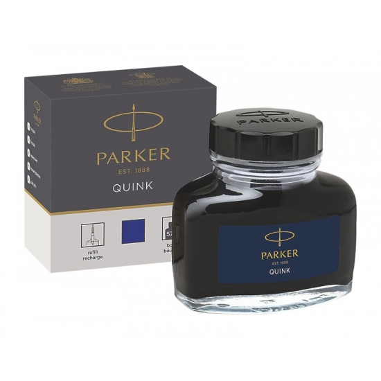 Tinte Parker Quink 57ml, stikla pudelītē, zila