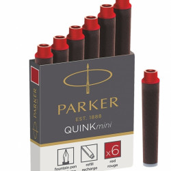 *Tintes kapsulas Parker Quink Mini, 6gab/iep, sarkanas