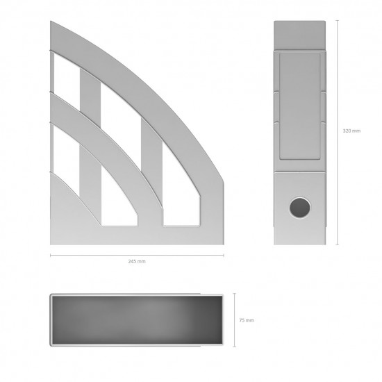 *Vertikāls bokss College Basic A4, 70x240x310mm, pelēks