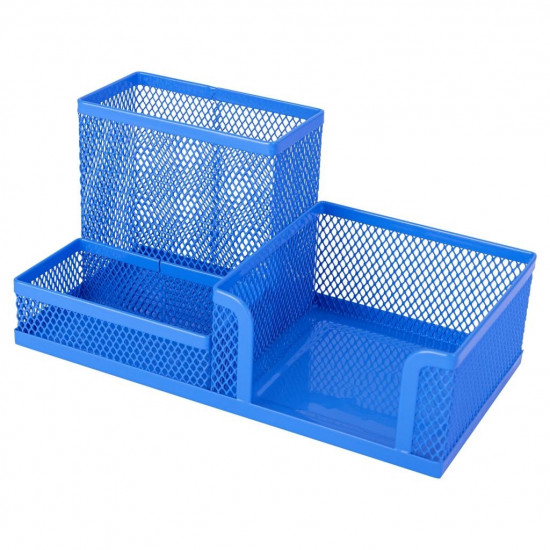 Galda organizators Deli 9154, 20x10x10cm,ar turētāju piezīmju lapiņām, 3 nodalījumi, metāla, asorti