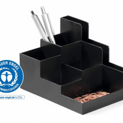 Galda organizators Durable, 16x11.5x11cm, PVC, 6 nodalījumi, melns