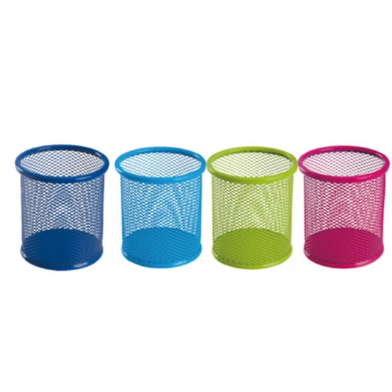 Подставка для ручек, DELI, Mesh Round Pen Holder, 4 цвета, металлическая, круглая