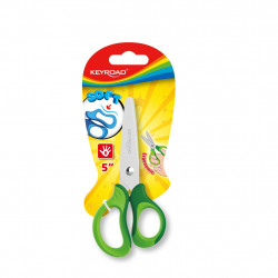 5" soft handle children scissors, 1pc/blister card