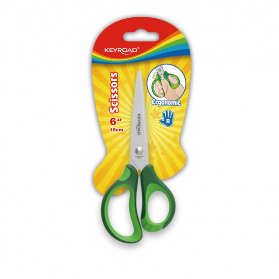 6" soft handle children scissors, 1pc/blister card