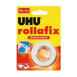 Līmlente UHU Rollafix, 19mmx25m, caurspīdīga, viegli noplēšama