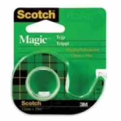 *Līmlente ar turētāju 3M Scotch 810 Magic, 12mmx10m, matēta, caurspīdīga