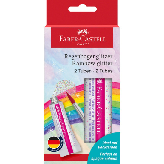 Glitera gēls Faber-castell 12ml, 2gab/iep., varavīksnes krāsas