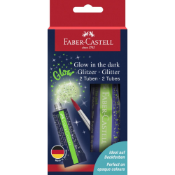 Glitera gēls Faber-castell 12ml, 2gab/iep., tumsā spīdošs