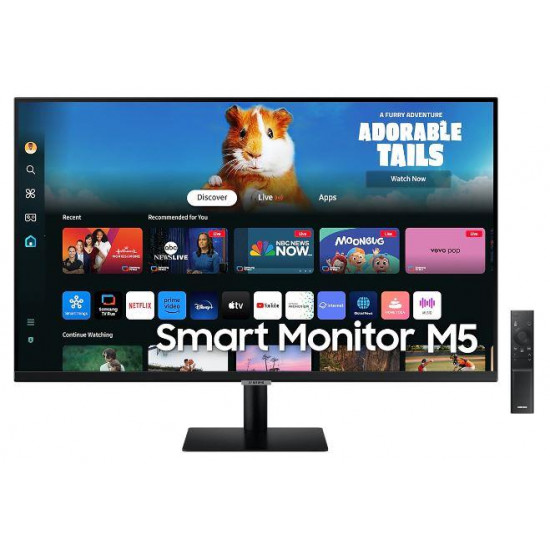 LCD Monitor|SAMSUNG|27"|TV Monitor/Smart|Panel VA|1920x1080|16:9|60Hz|Matte|4 ms|Speakers|Tilt|Colour Black|LS27DM500EUXDU