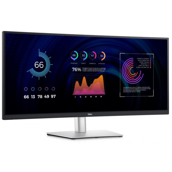 LCD Monitor|DELL|P3424WE|34"|Business/Curved/21 : 9|Panel IPS|3440x1440|21:9|60Hz|Matte|5 ms|Swivel|Height adjustable|Tilt|210-BGTY