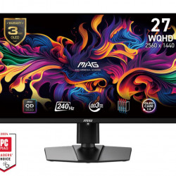 Monitor|MSI|26.5"|Gaming|Panel QD-OLED|2560x1440|16:9|240Hz|Matte|0.03 ms|Swivel|Pivot|Height adjustable|Tilt|Colour Black|MAG271QPXQD-OLEDE2