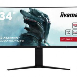 LCD Monitor|IIYAMA|34"|Gaming/Curved/21 : 9|Panel VA|3440x1440|21:9|180Hz|Matte|0.4 ms|Speakers|Height adjustable|Tilt|Colour Black|GCB3480WQSU-B1