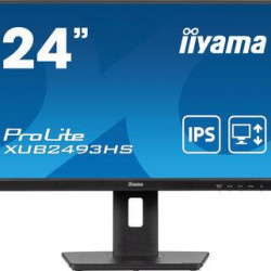 LCD Monitor|IIYAMA|23.8"|Business|Panel IPS|1920x1080|16:9|100Hz|Matte|0.5 ms|Speakers|Swivel|Pivot|Height adjustable|Tilt|Colour Black|XUB2493HS-B6