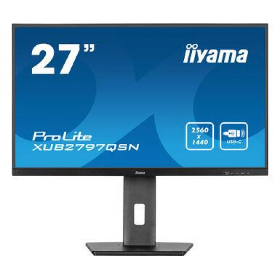 LCD Monitor|IIYAMA|27"|Business|Panel IPS|2560x1440|16:9|100Hz|Matte|1 ms|Speakers|Swivel|Pivot|Height adjustable|Tilt|Colour Black|XUB2797QSN-B1