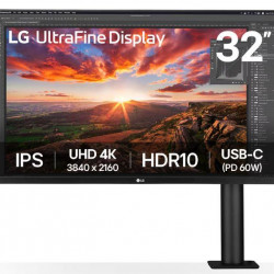 LCD Monitor|LG|31.5"|Panel IPS|3840x2160|16:9|60Hz|5 ms|Speakers|Swivel|Pivot|Height adjustable|Tilt|Colour Black|32UN880K-B