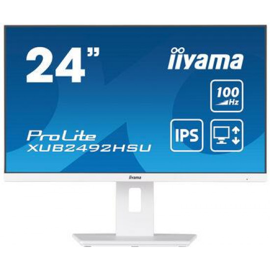 LCD Monitor|IIYAMA|23.8"|Business|Panel IPS|1920x1080|16:9|100Hz|Matte|0.4 ms|Speakers|Swivel|Pivot|Height adjustable|Tilt|XUB2492HSU-W6