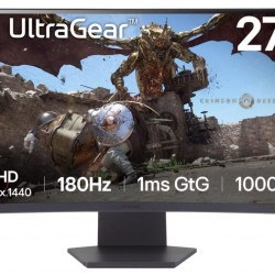 LCD Monitor|LG|27GS60QC-B|27"|Gaming/Curved|Panel VA|2560x1440|16:9|180 Hz|Matte|1 ms|Tilt|Colour Black|27GS60QC-B